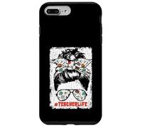 Back To School Teacherlife Women Teacher Messy Bun Life Carcasa para iPhone 7 Plus/8 Plus