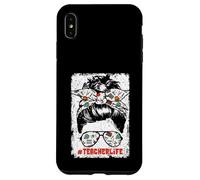 Back To School Teacherlife Women Teacher Messy Bun Life Carcasa para iPhone XS MAX