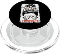 Back To School Teacherlife Women Teacher Messy Bun Life PopSockets PopGrip para MagSafe