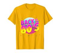 Back To The 80's 1980 Ochenta Música Clásicos Músicos 80's Camiseta, Hombre, Dorado Brillante, S