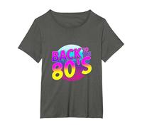 Back To The 80's 1980 Ochenta Música Clásicos Músicos 80's Camiseta, Mujer Tallas Grandes, Asfalto, 2XL Grande