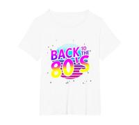 Back To The 80's 1980 Ochenta Música Clásicos Músicos 80's Camiseta, Mujer Tallas Grandes, Blanco, 2XL Grande