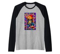 Back to The 90s Teddy Bear Retro Nostalgia Camiseta Manga Raglan