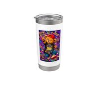 Back to the 90s Teddy Bear Retro Nostalgia Vaso térmico de acero inoxidable de doble pared