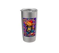 Back to the 90s Teddy Bear Retro Nostalgia Vaso térmico de acero inoxidable de doble pared