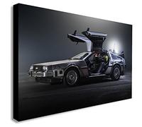 Back to the Future DeLorean - Lienzo decorativo enmarcado (A3, 40,6 x 30,5 cm)