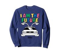 Back To The Future I Am The Future Retro Time Machine Sudadera, Unisex para Adultos, Azul Marino, XL