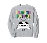 Back To The Future I Am The Future Retro Time Machine Sudadera, Unisex para Adultos, Gris Jaspeado, XXL