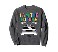 Back To The Future I Am The Future Retro Time Machine Sudadera, Unisex para Adultos, Jaspeado Oscuro, XXL