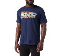 Back To The Future Camiseta con el Logotipo de Unknown para Hombre, Azul (Azul Marino), Talla S UK