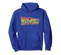 Back to The Future Logotipo Angustiado Sudadera con Capucha, Unisex para Adultos, Azul Real, S