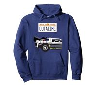 Back to The Future Outatime License Plate Sudadera con Capucha, Unisex para Adultos, Azul Marino, S