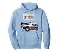Back to The Future Outatime License Plate Sudadera con Capucha, Unisex para Adultos, Azul Polvoriento, S