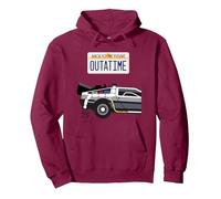 Back to The Future Outatime License Plate Sudadera con Capucha, Unisex para Adultos, Granate, S