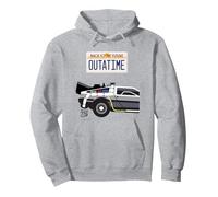 Back to The Future Outatime License Plate Sudadera con Capucha, Unisex para Adultos, Gris Jaspeado, M