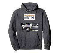 Back to The Future Outatime License Plate Sudadera con Capucha, Unisex para Adultos, Jaspeado Oscuro, L