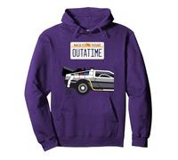 Back to The Future Outatime License Plate Sudadera con Capucha, Unisex para Adultos, Morado, S