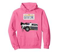 Back to The Future Outatime License Plate Sudadera con Capucha, Unisex para Adultos, Rosa Brillante, XL