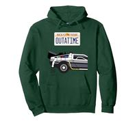 Back to The Future Outatime License Plate Sudadera con Capucha, Unisex para Adultos, Verde Bosque, S