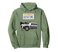 Back to The Future Outatime License Plate Sudadera con Capucha, Unisex para Adultos, Verde Salvia, M