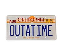 Back to The Future Placa de Matrícula Outatime - Propulsora de Regreso al Futuro - Placa Numérica Como Se Ve en el DMC-12 Delorean de Marty McFly y Doc Brown