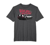 Back To The Future Retro Vintage Delorean Camiseta, Hombre Tallas Grandes, Jaspeado Oscuro, 2X Alto