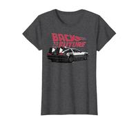 Back To The Future Retro Vintage Delorean Camiseta, Mujer, Jaspeado Oscuro, XXL