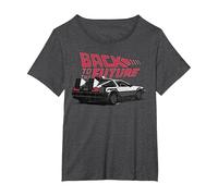 Back To The Future Retro Vintage Delorean Camiseta, Mujer Tallas Grandes, Jaspeado Oscuro, 6XL Grande