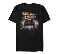 Back To The Future Vintage Peelout Basic Solid tee Camiseta, Negro, Large para Hombre