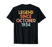 (Back) Vintage 1934 Mujeres 92 años Octubre 92 Cumpleaños Camiseta
