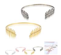 Back-Worn Leaf Metal Headband, Fashion Gold Leaf Back-Worn Goddess Headpieces, Goddess Headpiece for Back-of-Head Wear - Perfect for Weddings (Gold+Copper)