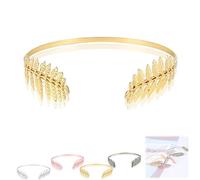 Back-Worn Leaf Metal Headband, Fashion Gold Leaf Back-Worn Goddess Headpieces, Goddess Headpiece for Back-of-Head Wear - Perfect for Weddings (Gold)