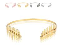 Back-Worn Leaf Metal Headband - Goddess Bridal Headpiece, Fashion Leaf Back, Adjustable Wedding Hair Accessory for Women, Boho Chic Headband for Special Occasions(Gold)