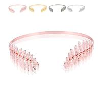 Back-Worn Leaf Metal Headband - Goddess Bridal Headpiece, Fashion Leaf Back, Adjustable Wedding Hair Accessory for Women, Boho Chic Headband for Special Occasions(Rose gold)