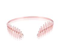 Back-Worn Leaf Metal Headband, Gold Leaf Bridal Wedding Headpieces Goddess Headpiece for Backs of Head, Fashion Gold Leafs Back-Worn Goddess Headpieces, for Womens Wedding Proms (PINK)