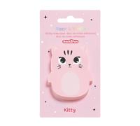Back2Fun - Bloc de Notas Adhesivas con Carita de Gatita Estilo Kawaii, 50 Hojas de 90 g/m² y Adhesivo Removible, Material Escolar y Papelería Bonita