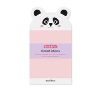 Back2Fun - Bloc de notas adhesivas, Tamaño 90 x 165 mm, Papel 90 g/m², Material escolar, Bloc con adhesivo, 60 hojas, Papelería bonita, DiseñoPanda