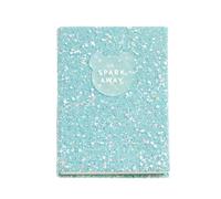 Back2Fun - Cuaderno brillante con interior liso, Tapa con purpurina y patch de silicona, Tamaño 117x150 mm, 96 hojas gruesas de 100 g/m², Pensado para escribir,dibujar o crear tus propias historias