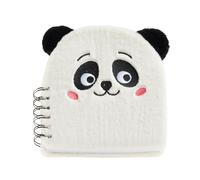 BACK2FUN - Cuaderno peluche con textura suave, Cubierta de poliéster tacto peluche con textura suave, Cuaderno espiral, Detalles bordados, 80 hojas lisas de 80 g/m², 160 x 160 mm, Diseño Oso