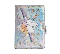 Back2Fun - Diario secreto con candado y 2 llaves: escribe, dibuja y guarda secretos, Incluye lápiz, 80 hojas rayadas, Cuaderno A5 infantil, Tapa dura con acabado holográfico, Regalo original