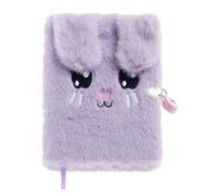 Back2Fun - Diario Secreto de Peluche con Candado, Cuaderno Infantil de Notas Rayado con 80 Hojas, Divertido Diseño de Conejo, con Orejitas que Suben y Bajan y Detalles Bordados