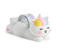 Back2Fun - Dispensador de Celo en 3D, Portacintas para Escritorio con Cinta Decorativa de 10m, Material Escolar para Manualidades y Diy, Unicornio