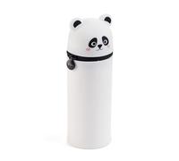 Back2Fun - Estuche Escolar 2 en 1 de Silicona, Panda | Portatodo para Lápices, Extensible y Cubilete, Tacto Suave, Cremallera, Mochila, Escritorio y Vuelta al Cole