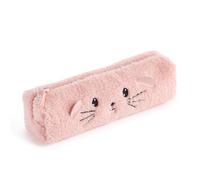 Back2Fun - Estuche Escolar Efecto Borreguito, Portatodo Infantil con Cremallera y Tirador de Silicona, con Detalles Bordados y Orejitas con Volumen Que Sobresalen, Diseño Fluffy, Ratón
