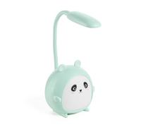 Back2Fun - Lámpara Led Recargable, Luz Nocturna Infantil con Cuello Flexible y Tres Modos de Iluminación, Diseño Infantil de Panda con 4 Horas de Autonomía, Color Menta