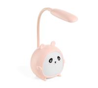 Back2Fun - Lámpara Led Recargable, Luz Nocturna Infantil con Cuello Flexible y Tres Modos de Iluminación, Diseño Infantil de Panda con 4 Horas de Autonomía, Color Rosa