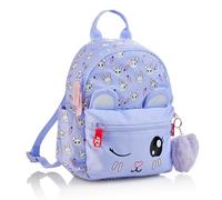 Back2Fun - Mochila mini escolar 5L para niños y niñas, Ligera, Con compartimentos prácticos y pompón decorativo, Una gran opción para la guardería e infantil, Conejo