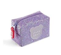 Back2Fun - Monedero con Purpurina, Tamaño 100 x 70 x 50 mm, Tirador de Silicona, Cierre Cremallera, Portamonedas Brillante con Lentejuelas, Pensado para pequeños Objetos, Regalo o Uso Escolar