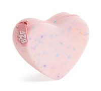 Back2Fun - Monedero de Silicona Translúcida con Efecto Purpurina, Mini Portatodo con Forma de Corazón para Monedas, Billetes y Pequeños Objetos, Rosa