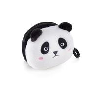 Back2Fun - Monedero Peluche, Tamaño 95 x 95 x 60 mm, Tirador metálico, Cierre Cremallera, Porta Monedas con Llavero, Material poliéster con Tacto Peluche, Detalles Bordados, Diseño Panda